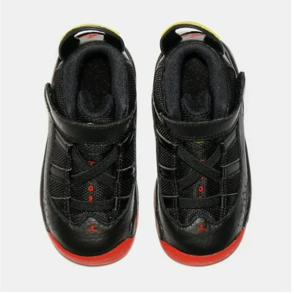 Nike Air Jordan 6 Rings Sneakers Black University Red 323420-063 Toddler Size 6C